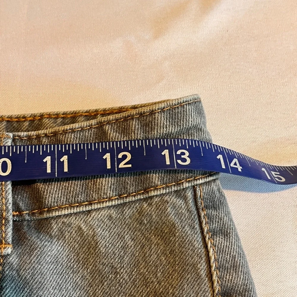 Primark Grey Denim Maxi Skirt High Waisted Front Slit Size 2 US Western Boho